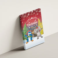 Christmas In July Canvas Wall Art Funny Dabbing Dance Koala And Blue Penguins