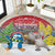 Christmas In July Round Carpet Funny Dabbing Dance Koala And Blue Penguins