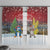 Christmas In July Window Curtain Funny Dabbing Dance Koala And Blue Penguins