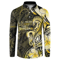 Sarcoma Awareness Button Sweatshirt You Are Stronger Than Sarcoma