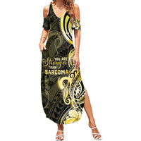 Sarcoma Awareness Family Matching Summer Maxi Dress and Hawaiian Shirt You Are Stronger Than Sarcoma