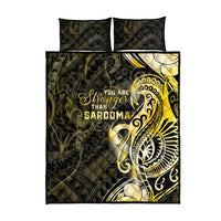 Sarcoma Awareness Quilt Bed Set You Are Stronger Than Sarcoma