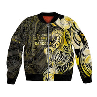 Sarcoma Awareness Sleeve Zip Bomber Jacket You Are Stronger Than Sarcoma