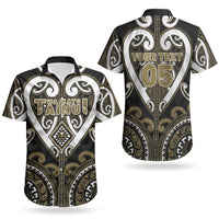 Custom Aotearoa Waikato Tainui Couples Matching Off Shoulder Short Dress and Hawaiian Shirt Maori Tribal Pattern