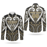 Custom Aotearoa Waikato Tainui Couples Matching Short Sleeve Bodycon Dress and Long Sleeve Button Shirt Maori Tribal Pattern LT05 - Polynesian Pride