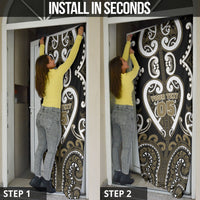 Custom Aotearoa Waikato Tainui Door Cover Maori Tribal Pattern
