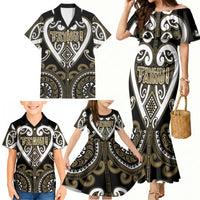 Custom Aotearoa Waikato Tainui Family Matching Mermaid Dress and Hawaiian Shirt Maori Tribal Pattern LT05 - Polynesian Pride