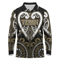 Custom Aotearoa Waikato Tainui Long Sleeve Polo Shirt Maori Tribal Pattern