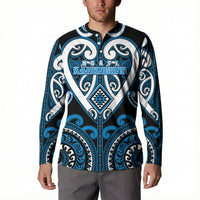 Custom Aotearoa Ngati Kahungunu Button Sweatshirt Maori Tribal Pattern