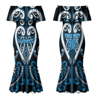 Custom Aotearoa Ngati Kahungunu Family Matching Mermaid Dress and Hawaiian Shirt Maori Tribal Pattern LT05 Mom's Dress Blue - Polynesian Pride