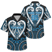 Custom Aotearoa Ngati Kahungunu Family Matching Tank Maxi Dress and Hawaiian Shirt Maori Tribal Pattern LT05 Son's Shirt Blue - Polynesian Pride