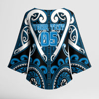 Custom Aotearoa Ngati Kahungunu Kimono Sleeve Blouse Maori Tribal Pattern
