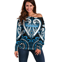 Custom Aotearoa Ngati Kahungunu Off Shoulder Sweater Maori Tribal Pattern
