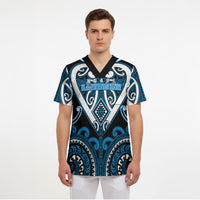 Custom Aotearoa Ngati Kahungunu Scrub Top Maori Tribal Pattern