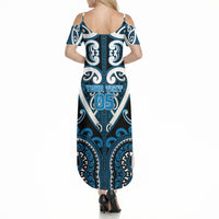 Custom Aotearoa Ngati Kahungunu Summer Maxi Dress Maori Tribal Pattern LT05 - Polynesian Pride