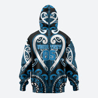 Custom Aotearoa Ngati Kahungunu Zip Hoodie Maori Tribal Pattern