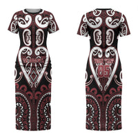 Custom Aotearoa Te Arawa Couples Matching Short Sleeve Bodycon Dress and Hawaiian Shirt Maori Tribal Pattern LT05 - Polynesian Pride