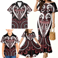 Custom Aotearoa Te Arawa Family Matching Mermaid Dress and Hawaiian Shirt Maori Tribal Pattern LT05 - Polynesian Pride