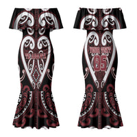 Custom Aotearoa Te Arawa Family Matching Mermaid Dress and Hawaiian Shirt Maori Tribal Pattern LT05 Mom's Dress Red - Polynesian Pride