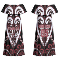 Custom Aotearoa Te Arawa Family Matching Off Shoulder Maxi Dress and Hawaiian Shirt Maori Tribal Pattern