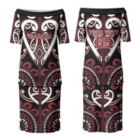 Custom Aotearoa Te Arawa Family Matching Puletasi and Hawaiian Shirt Maori Tribal Pattern LT05 Mom's Dress Red - Polynesian Pride