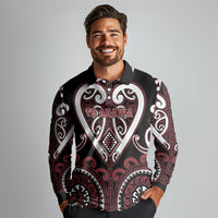 Custom Aotearoa Te Arawa Long Sleeve Polo Shirt Maori Tribal Pattern