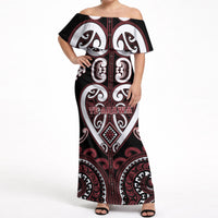 Custom Aotearoa Te Arawa Off Shoulder Maxi Dress Maori Tribal Pattern