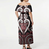 Custom Aotearoa Te Arawa Off Shoulder Maxi Dress Maori Tribal Pattern