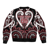 Custom Aotearoa Te Arawa Sleeve Zip Bomber Jacket Maori Tribal Pattern