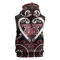 Custom Aotearoa Te Arawa Sleeveless Hoodie Maori Tribal Pattern