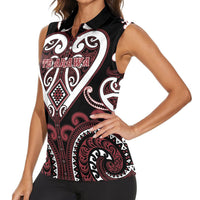 Custom Aotearoa Te Arawa Women Sleeveless Polo Shirt Maori Tribal Pattern