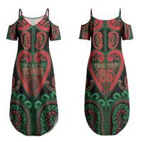 Custom Aotearoa Ngai Tuhoe Couples Matching Summer Maxi Dress and Long Sleeve Button Shirt Maori Tribal Pattern