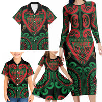 Custom Aotearoa Ngai Tuhoe Family Matching Long Sleeve Bodycon Dress and Hawaiian Shirt Maori Tribal Pattern LT05 - Polynesian Pride
