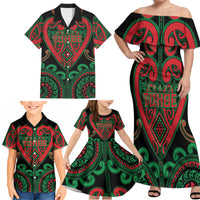 Custom Aotearoa Ngai Tuhoe Family Matching Off Shoulder Maxi Dress and Hawaiian Shirt Maori Tribal Pattern LT05 - Polynesian Pride