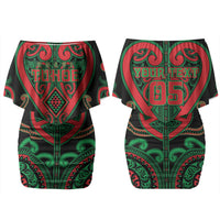 Custom Aotearoa Ngai Tuhoe Family Matching Off Shoulder Short Dress and Hawaiian Shirt Maori Tribal Pattern
