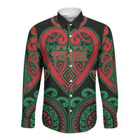 Custom Aotearoa Ngai Tuhoe Long Sleeve Button Shirt Maori Tribal Pattern