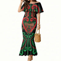 Custom Aotearoa Ngai Tuhoe Mermaid Dress Maori Tribal Pattern LT05 Women Black - Polynesian Pride