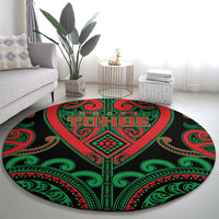 Aotearoa Ngai Tuhoe Round Carpet Maori Tribal Pattern