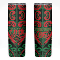 Custom Aotearoa Ngai Tuhoe Skinny Tumbler Maori Tribal Pattern