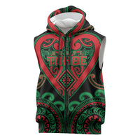 Custom Aotearoa Ngai Tuhoe Sleeveless Zip Hoodie Maori Tribal Pattern
