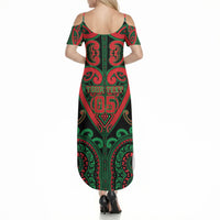 Custom Aotearoa Ngai Tuhoe Summer Maxi Dress Maori Tribal Pattern LT05 - Polynesian Pride