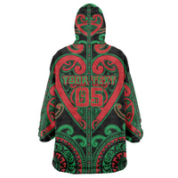 Custom Aotearoa Ngai Tuhoe Wearable Blanket Hoodie Maori Tribal Pattern