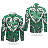 Custom Aotearoa Ngati Maniapoto Couples Matching Off Shoulder Maxi Dress and Long Sleeve Button Shirt Maori Tribal Pattern