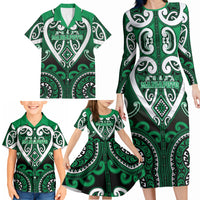 Custom Aotearoa Ngati Maniapoto Family Matching Long Sleeve Bodycon Dress and Hawaiian Shirt Maori Tribal Pattern LT05 - Polynesian Pride