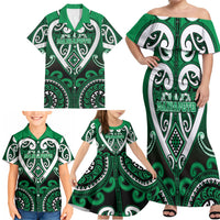 Custom Aotearoa Ngati Maniapoto Family Matching Off Shoulder Maxi Dress and Hawaiian Shirt Maori Tribal Pattern LT05 - Polynesian Pride