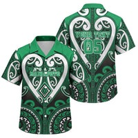 Custom Aotearoa Ngati Maniapoto Family Matching Off Shoulder Short Dress and Hawaiian Shirt Maori Tribal Pattern