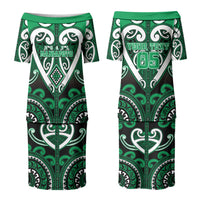 Custom Aotearoa Ngati Maniapoto Family Matching Puletasi and Hawaiian Shirt Maori Tribal Pattern LT05 Mom's Dress Green - Polynesian Pride