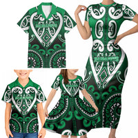 Custom Aotearoa Ngati Maniapoto Family Matching Short Sleeve Bodycon Dress and Hawaiian Shirt Maori Tribal Pattern LT05 - Polynesian Pride