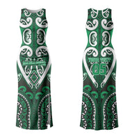 Custom Aotearoa Ngati Maniapoto Family Matching Tank Maxi Dress and Hawaiian Shirt Maori Tribal Pattern LT05 Mom's Dress Green - Polynesian Pride