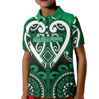 Custom Aotearoa Ngati Maniapoto Kid Polo Shirt Maori Tribal Pattern